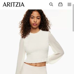 Aritizia Wilfred Tempest Blouse, light birch, size small